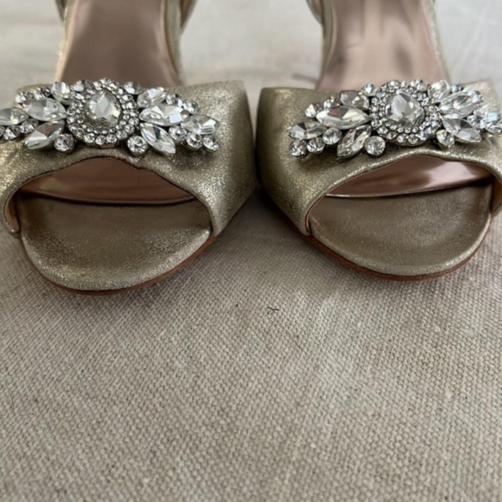 Badgley Mischka Jeweled Peep Toe D’Orsay Giana II‎ Pumps Size 6-1/2 - Picture 4 of 11